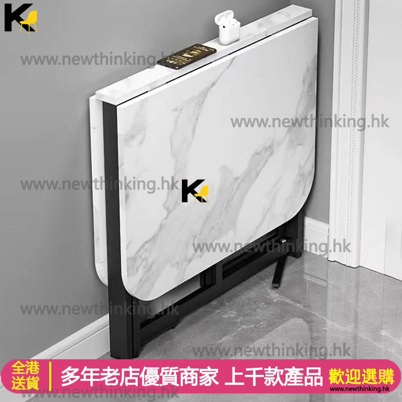 A&0707超薄餐桌餐枱餐椅組合凳子桌子食飯枱摺枱可移動帶轆餐桌