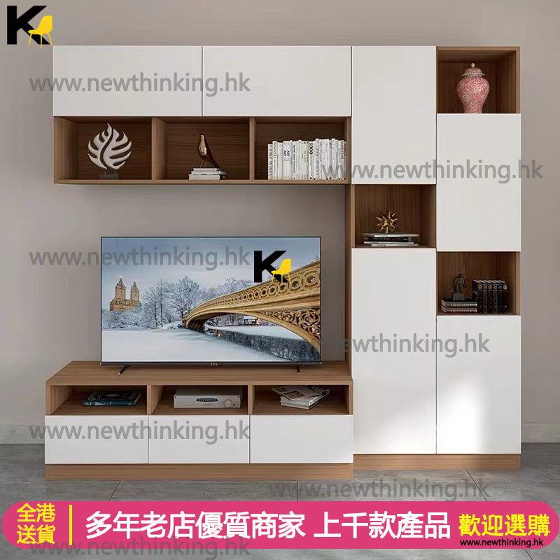 A&0710實木生態板多層實木板電視櫃組合櫃多功能收納櫃