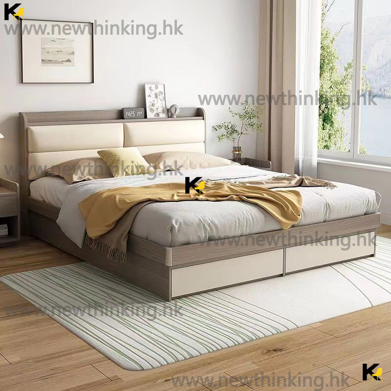 A&0738油壓床 儲物床 軟包床 雙人床 軟靠抽屜床 櫃桶床 高箱床