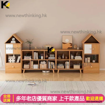 A&0748兒童書架 創意卡通收納櫃 多層書櫃 幼兒園分類整理收納櫃 落地置物架