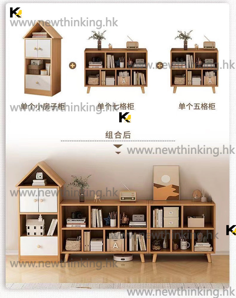 A&0748兒童書架 創意卡通收納櫃 多層書櫃 幼兒園分類整理收納櫃 落地置物架