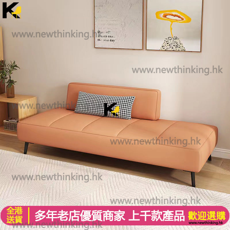 A&0749沙發床 皮質梳化 布藝梳化 三人位 無扶手 免洗科技皮 實木框架