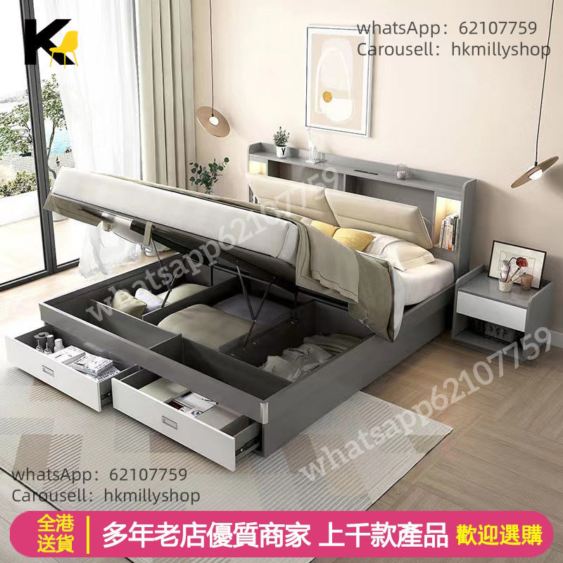 A&5067油壓床 儲物床 氣壓床 抽屜櫃桶床架 雙人床 高箱床 板式床