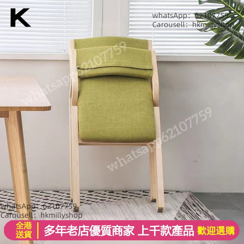 A&5075實木餐椅 折疊椅 靠背椅 便捷辦公電腦椅 家用樺木椅子