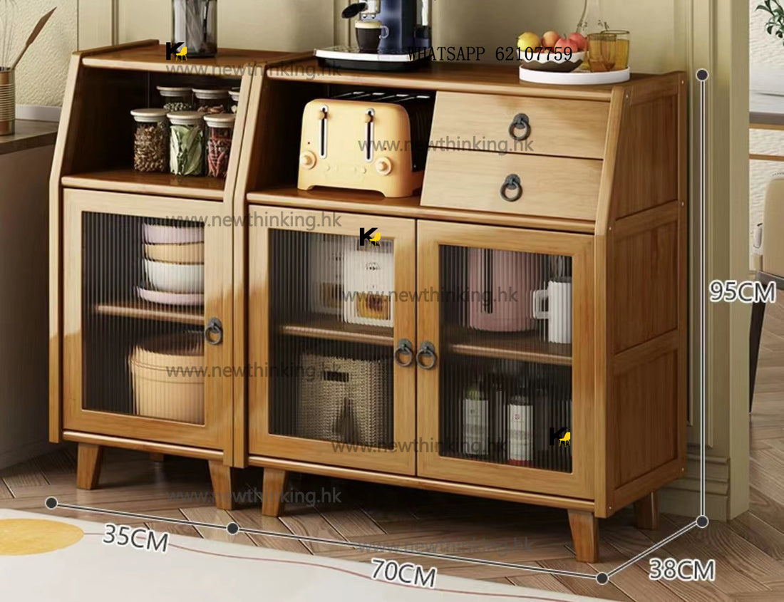 A&5080餐邊櫃 儲物櫃 碗櫃 多層收納櫃 茶水櫃 廚房收納櫃 置物櫃 楠竹材質 櫥櫃組合櫃