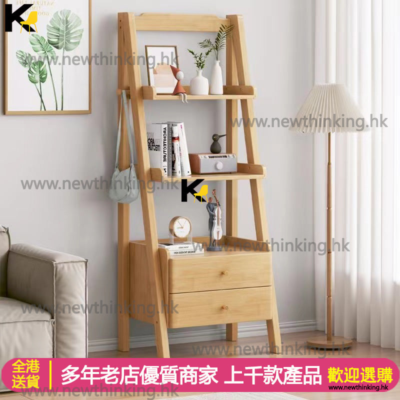 A&0756實木床頭櫃 臥室收納櫃 儲物櫃 書架書櫃 落地置物架 床頭組合櫃