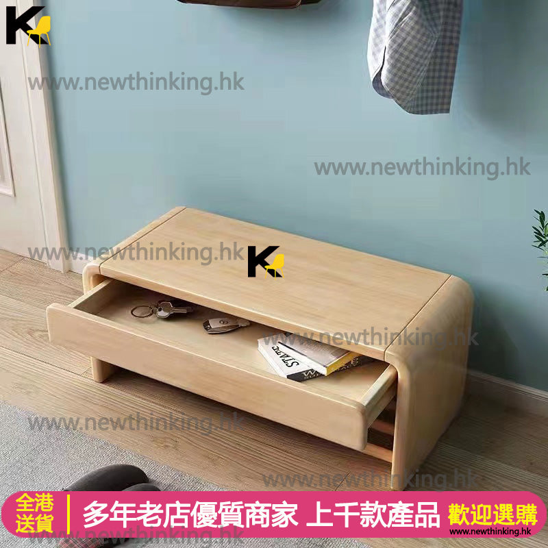 A&0762實木橡膠木鞋櫃換鞋凳多功能儲物凳 鞋架