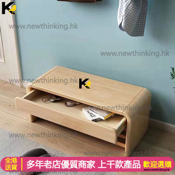 A&0762實木橡膠木鞋櫃換鞋凳多功能儲物凳 鞋架