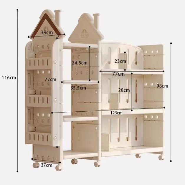 A&0779兒童書櫃 360度旋轉書架 玩具收納架 落地置物架 轉角書櫃 收納架 儲物架