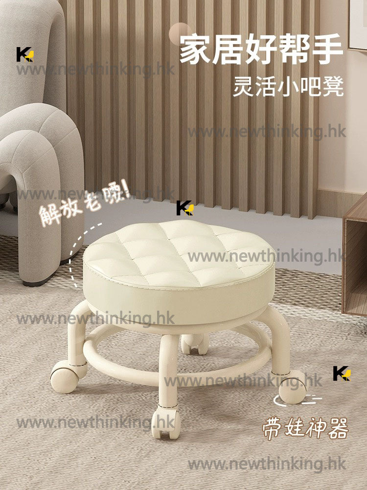 A&0791凳子 矮凳 帶娃神器 滑輪凳 萬向輪 兒童凳 成人凳 靠背凳 軟凳