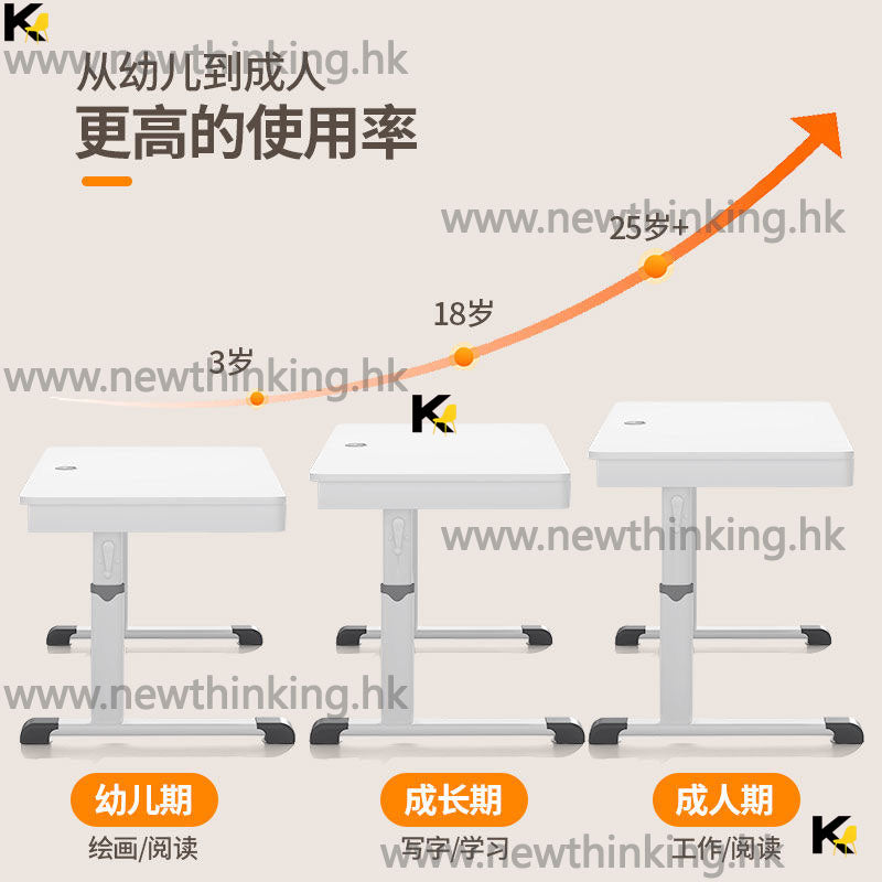 A&0793兒童書桌椅組合 可調節高低 學習枱 多功能書台 升降桌子 書桌書架組合 手搖升降