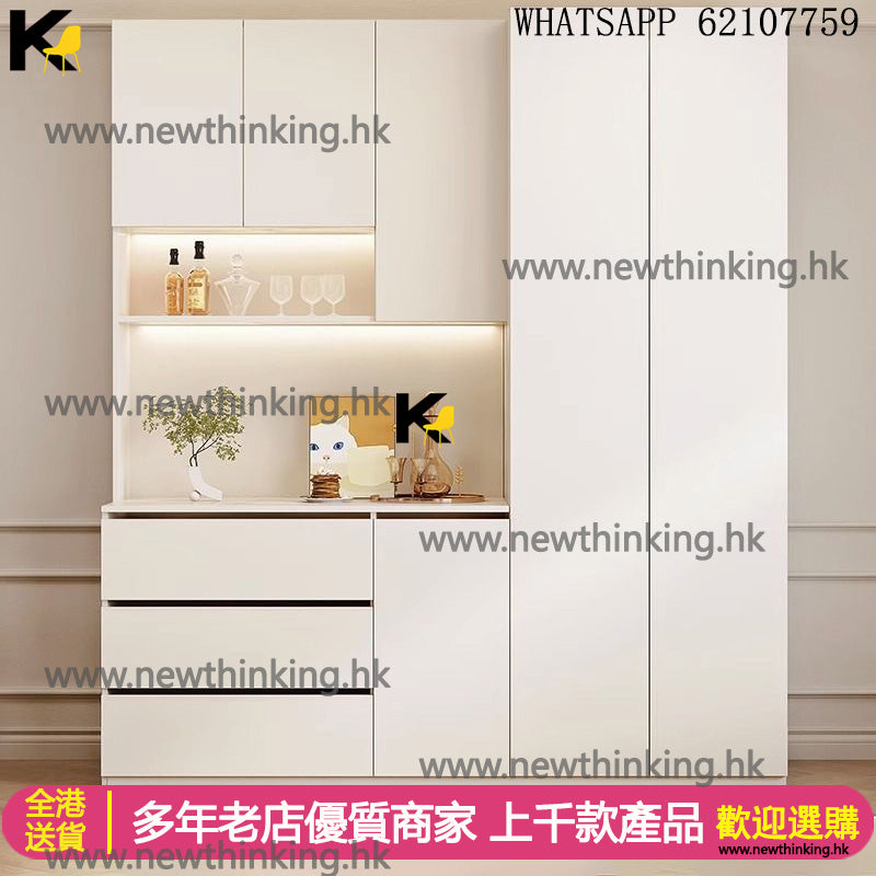 A&5100可訂製尺寸款式 法式餐邊櫃 酒櫃 餐廳收納櫃 冰箱櫃 定制頂天立地櫃子 茶水櫃 多功能收納櫃 抽屜櫃 碗櫃 全新包送貨Meal side cabinet#Bowl cabinet#Storage cabinet#Lockers
