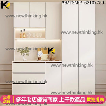 A&5100可訂製尺寸款式 法式餐邊櫃 酒櫃 餐廳收納櫃 冰箱櫃 定制頂天立地櫃子 茶水櫃 多功能收納櫃 抽屜櫃 碗櫃 全新包送貨Meal side cabinet#Bowl cabinet#Storage cabinet#Lockers