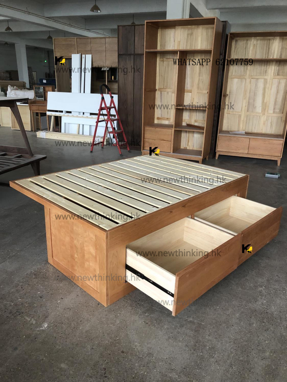 A&1308實木橡木松木飄窗床架 拼接床 日式無頭榻榻米床架