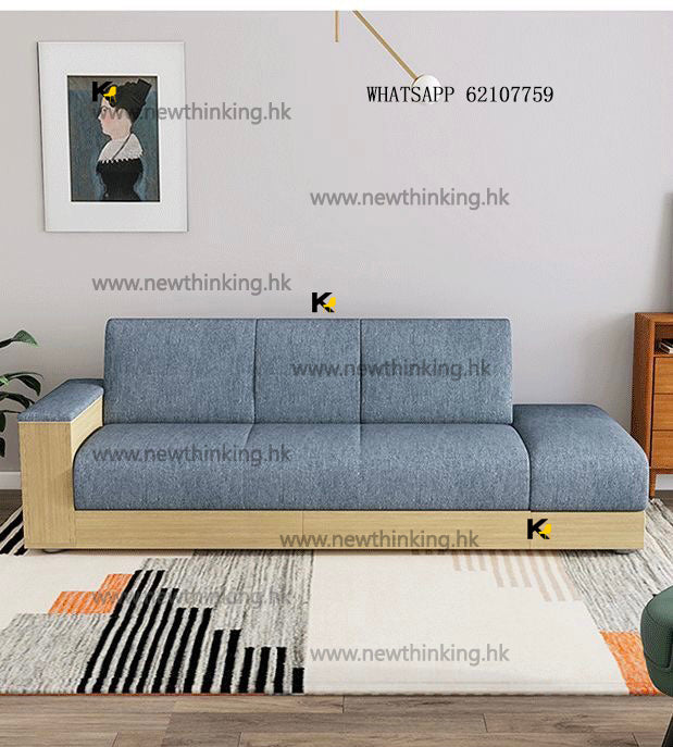 A&5128儲物沙發 日式沙發床 布藝梳化床 多功能折疊床 可收納雜物 帶櫃桶