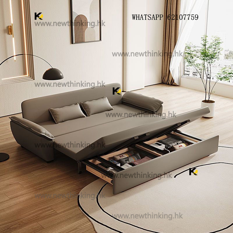 A&5134沙發床 皮質梳化床 儲物沙發 雙人沙發 折疊床免洗科技皮 多顏色選擇全新包送貨