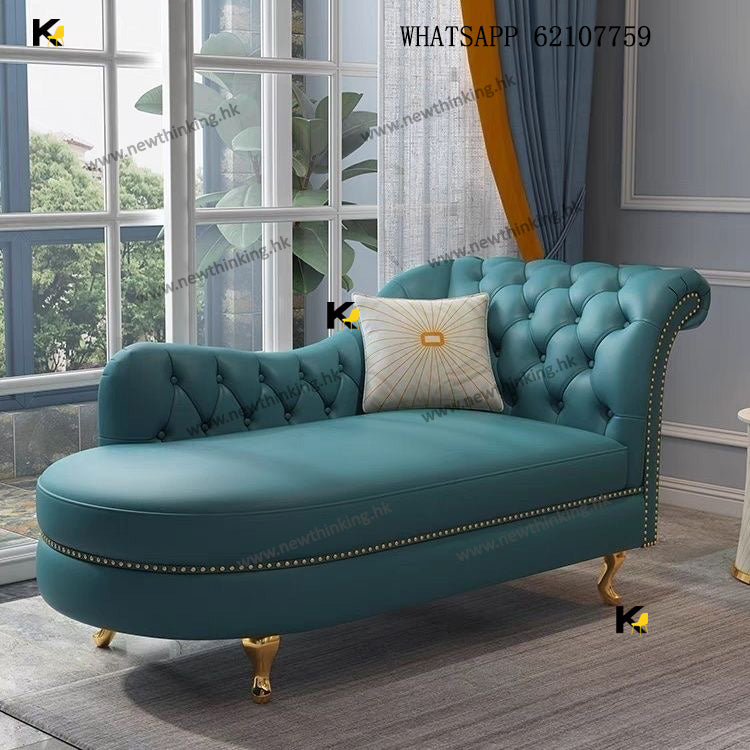 A&1362貴妃椅 真皮貴妃沙發 皮質梳化 懶人躺椅 臥室美式梳化椅