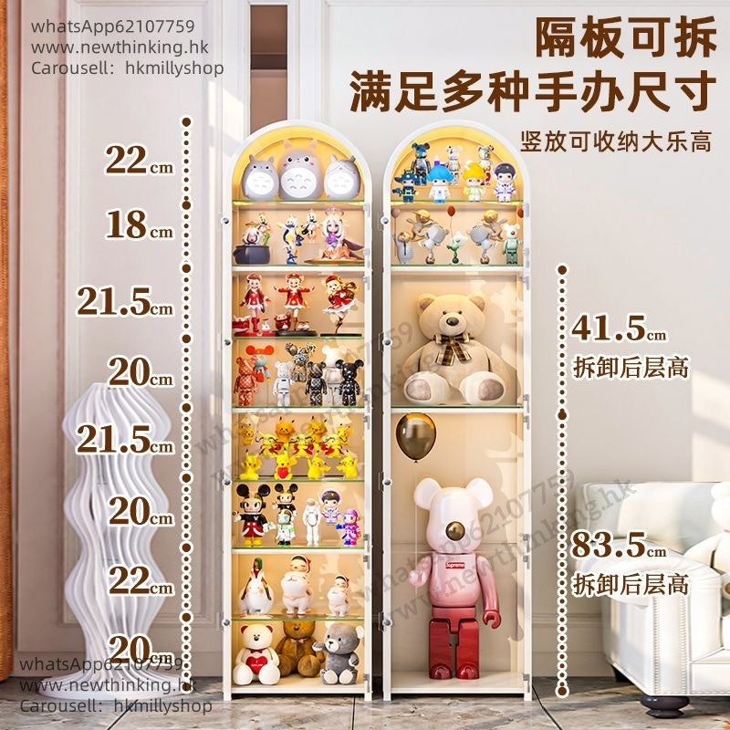 A&5168樂高櫃展示櫃玻璃層板泡泡瑪特展示架可拆卸層板碳鋼手辦櫃