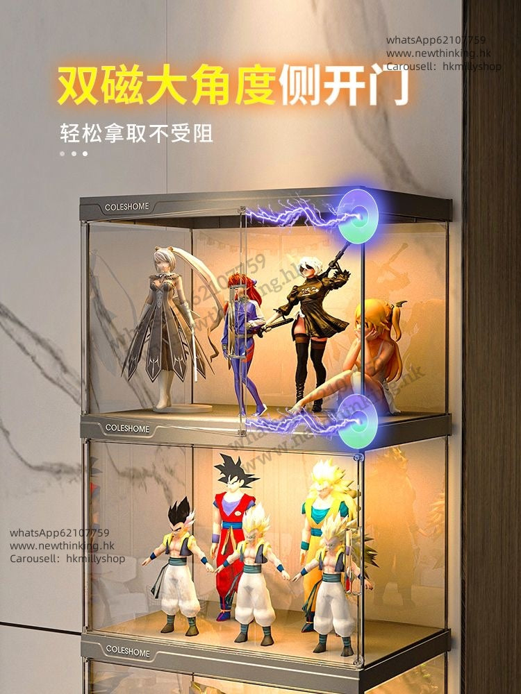 A&5169樂高櫃展示櫃積木櫃防塵櫃高櫃亞克力櫃透明櫃油壓櫃手辦櫃收納櫃玩具櫃模型櫃
