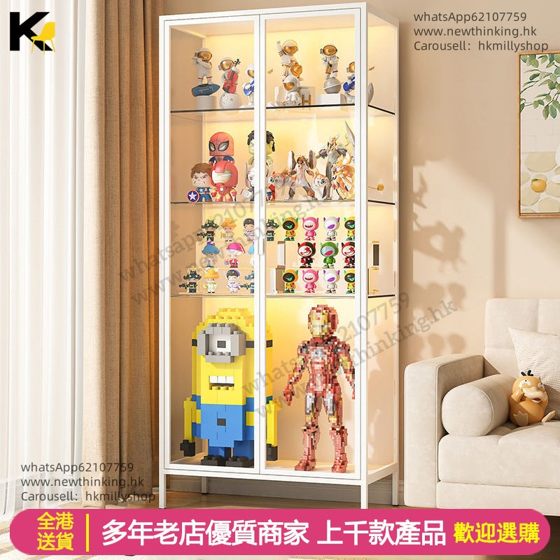 A&5175展示櫃可調節高低 泡泡瑪特樂高櫃 鋼化玻璃櫃 積木櫃 玩具櫃