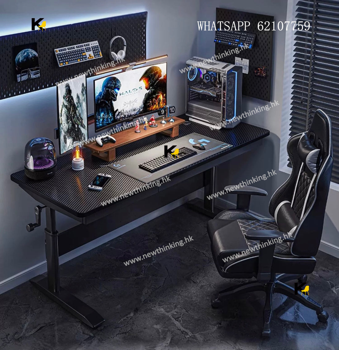 A&5185升降電競枱 升降桌 電腦桌 遊戲桌 遊戲台 電腦枱 辦公枱 台式電競桌 電競椅 工作台 桌子