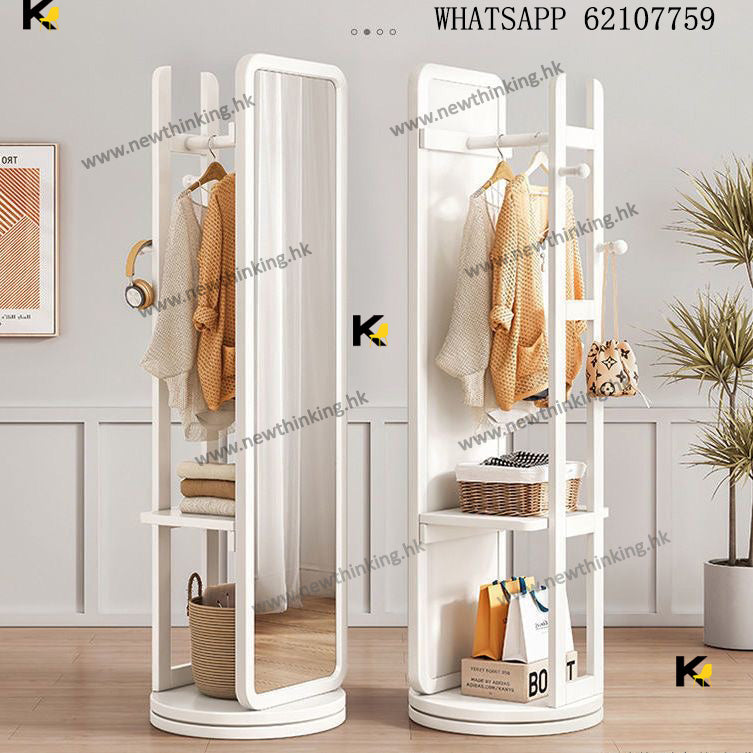 A&1431全身鏡櫃 360度旋轉落地鏡 試衣鏡 穿衣鏡 立式鏡子