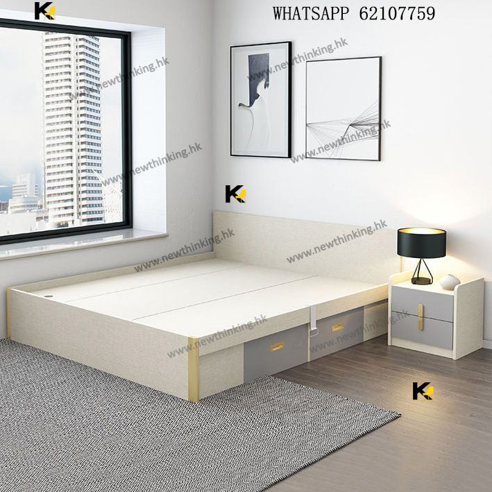 A&1436油壓床 氣壓床 儲物床 抽屜床 櫃桶床 高箱床 雙人床 收納床 氣動床 左右方向都可安裝 側開床