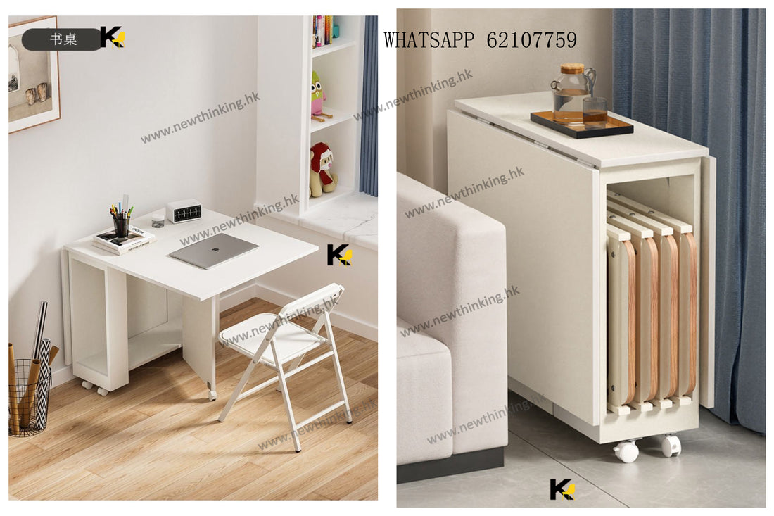 A&1592免安裝摺疊餐桌 蝴蝶枱 摺枱 餐桌餐椅組合 小戶型專用省空間