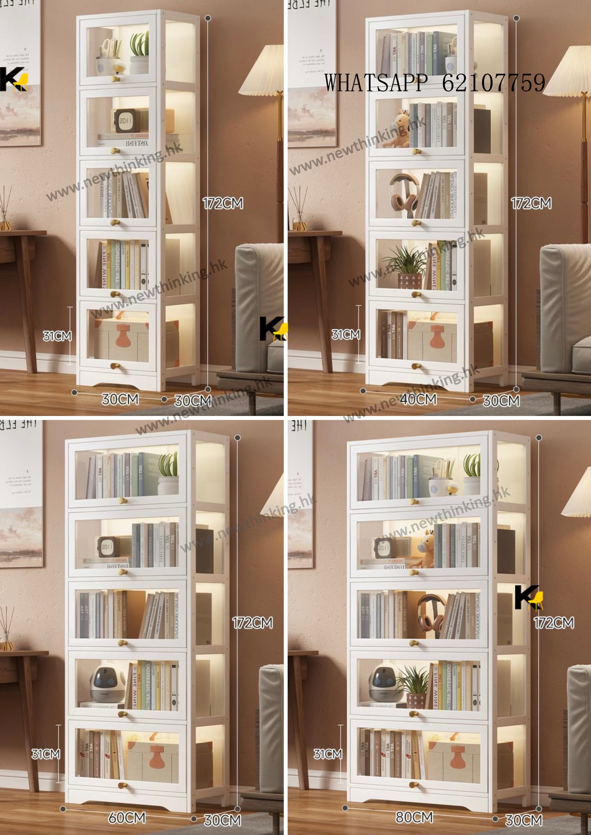 A&1476 Display Case, Storage Cabinet, Organizer, Transparent Cabin ...