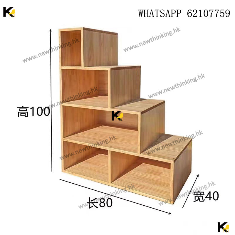 A&1603實木梯櫃高架床側面正面樓梯爬梯儲物樓梯書架多層收納架儲物架收納櫃