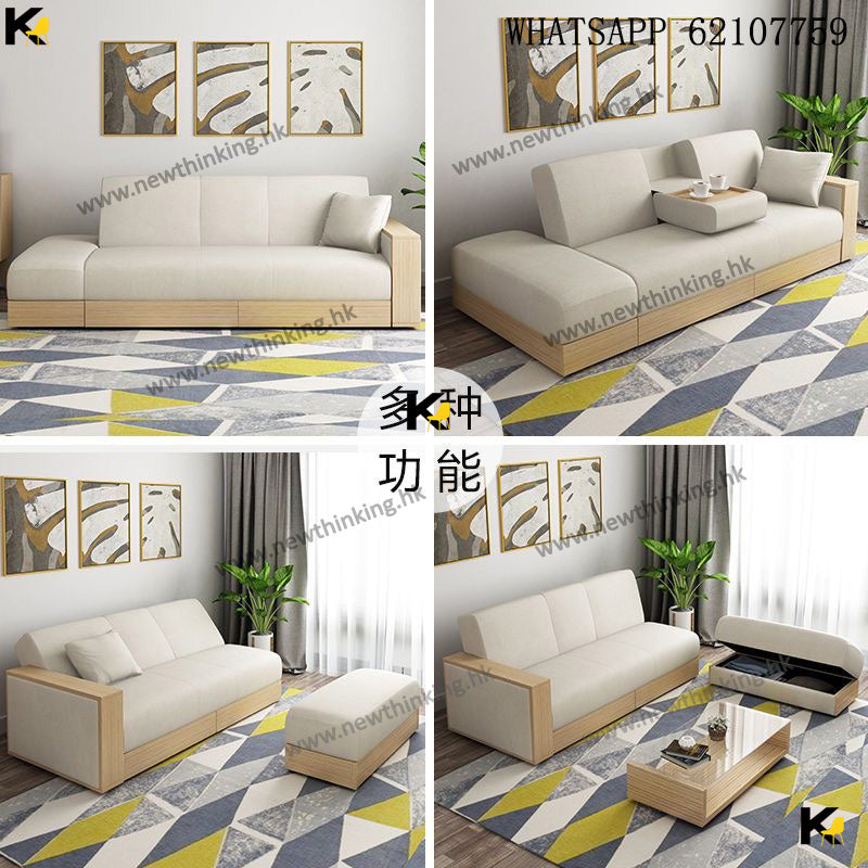 A&1478 訂製顏色日式儲物沙發床 帶櫃桶抽屜沙發 布藝梳化床 科技皮沙發床 榻榻米單人沙發床 雙人梳化床 防水防污儲物梳化 可拆洗儲物腳踏 pu皮沙發