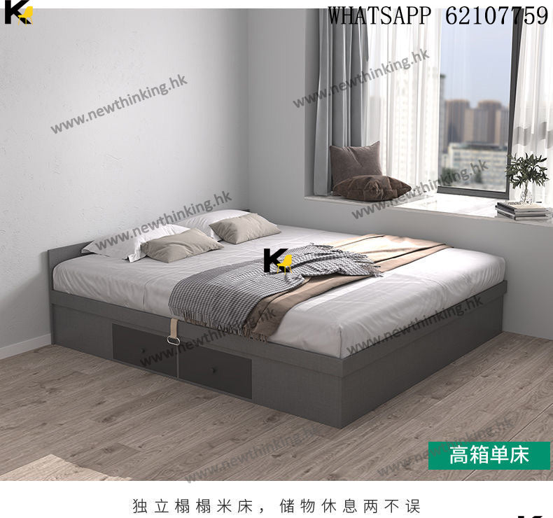 A&1506油壓衣櫃床組合 榻榻米床架 多功能儲物床 大容量衣櫃床櫃一體床架