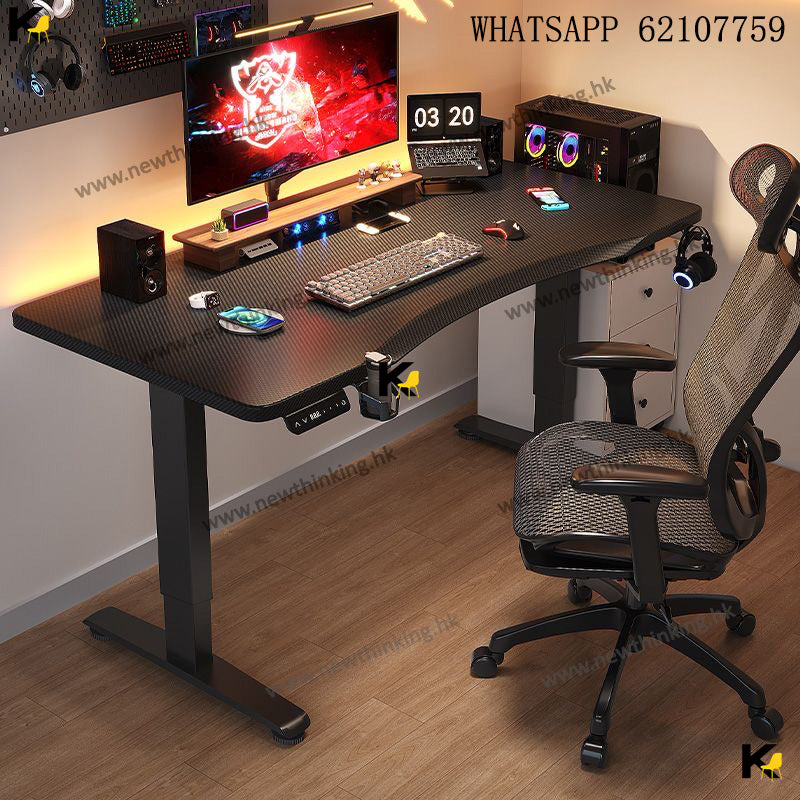 A&1563電動升降枱 實木工作枱 電腦桌 辦公桌 學習桌 寫字台