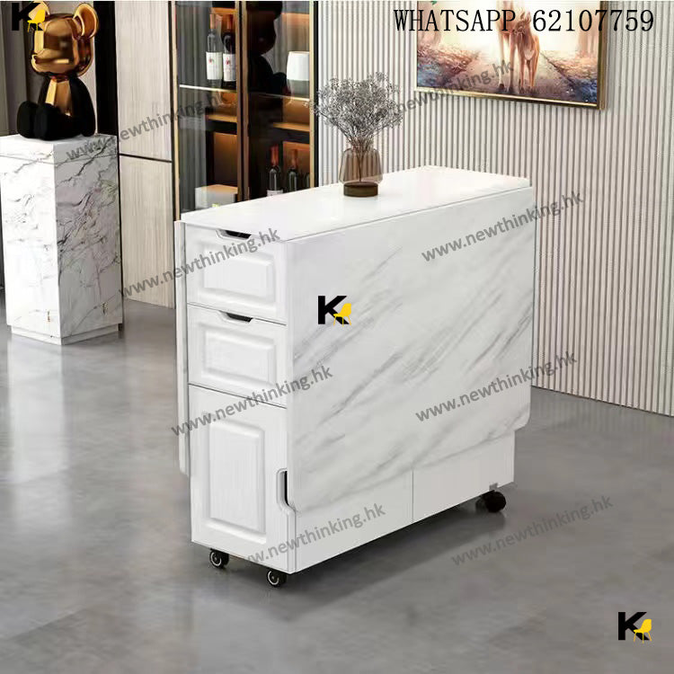 A&1555折疊餐枱 抽屜帶滑軌軌道 摺疊桌子 餐桌 蝴蝶枱食飯枱 飯桌 廚房儲物櫃 移動摺疊桌 伸縮餐枱