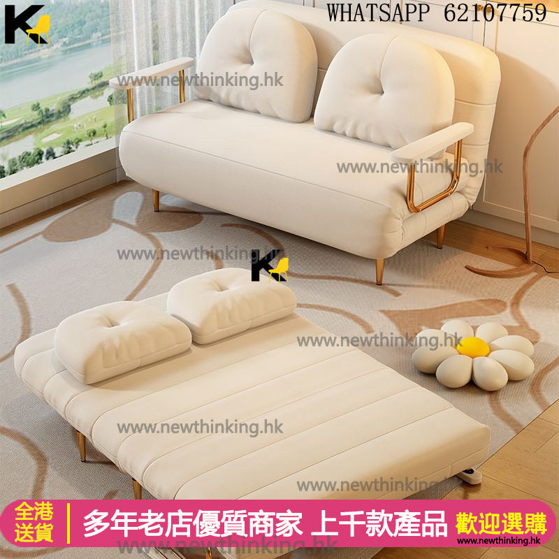 A&1598貓抓佈沙發床 單人位雙人位折疊沙發梳化床佈藝梳化床小戶型沙發伸縮床