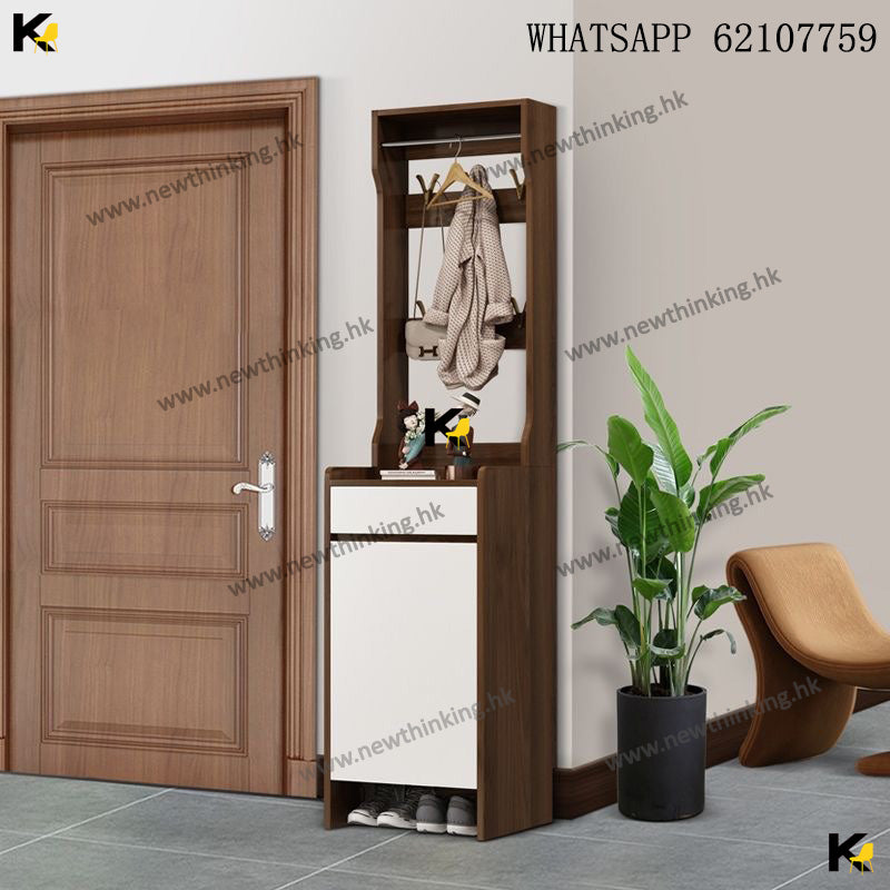A&1625實木宅身鞋櫃 鞋架掛衣櫃一體 玄關櫃 入門收納櫃 儲物櫃 單門鞋櫃 窄櫃 小型櫃子