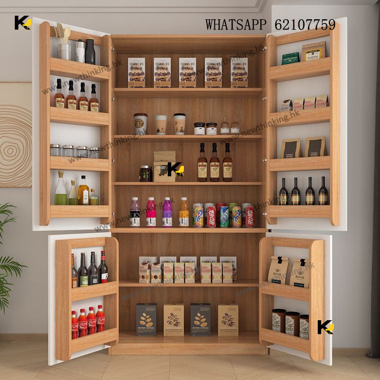 A&1610冰箱式儲物櫃雙開門收納櫃雙面儲物雜物櫃餐邊櫃酒櫃櫥櫃廚房多層置物櫃多功能櫃子高櫃高身櫃