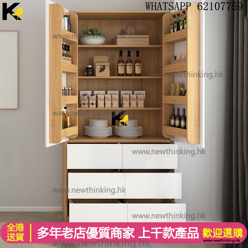 A&1610冰箱式儲物櫃雙開門收納櫃雙面儲物雜物櫃餐邊櫃酒櫃櫥櫃廚房多層置物櫃多功能櫃子高櫃高身櫃