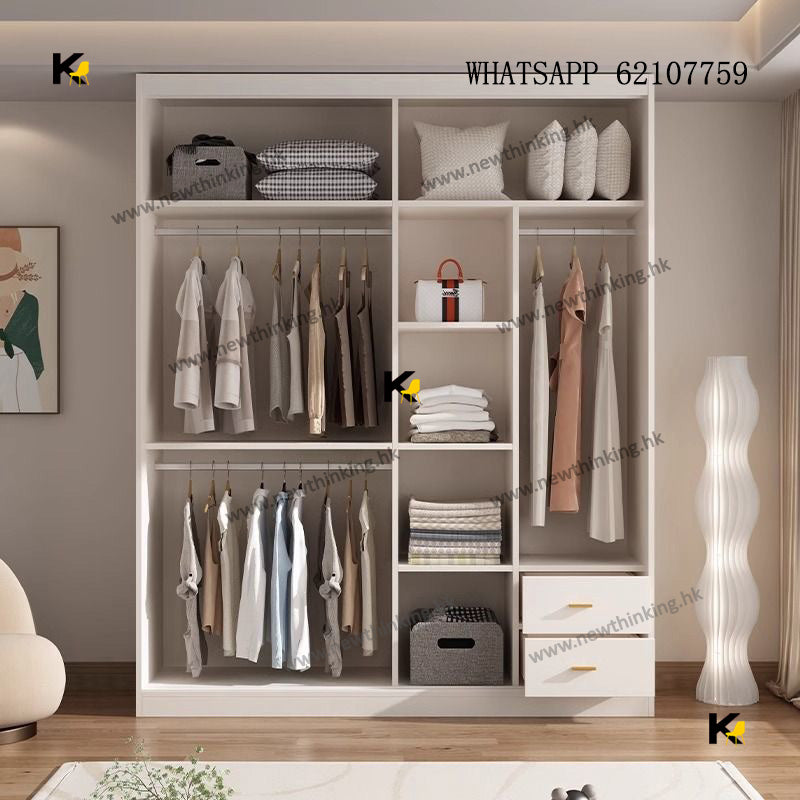 A&1640訂造實木夾板ENF級別趟門衣櫃 大容量衣櫥 趟櫃 房間收納櫃