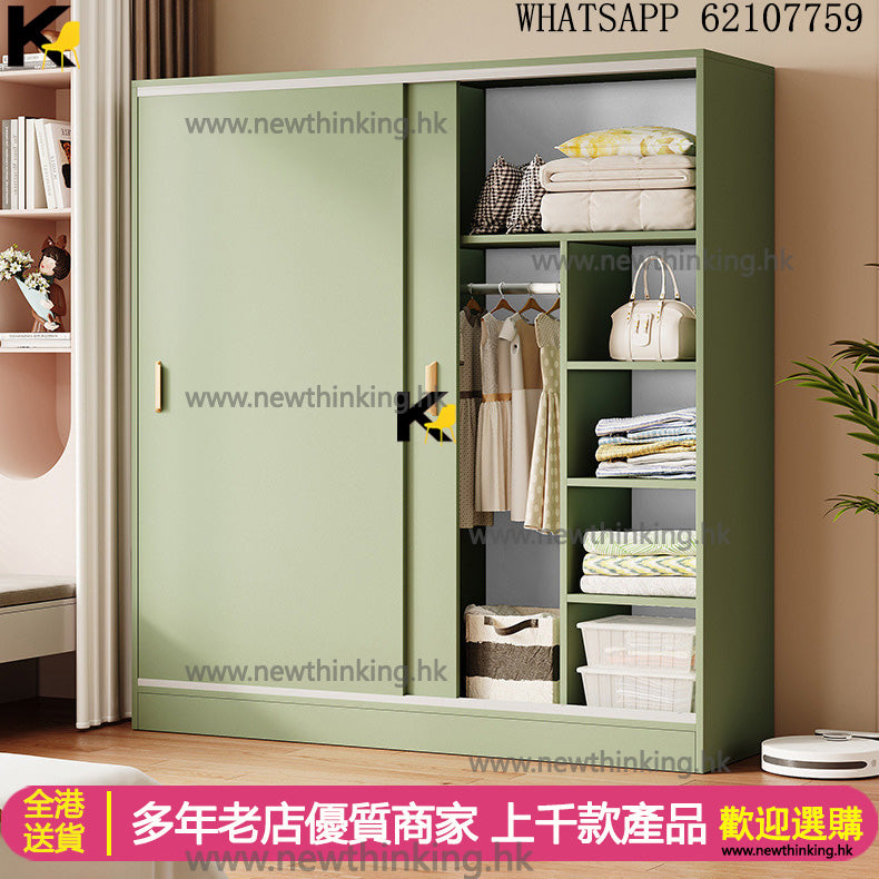 A&5214趟門衣櫃小型櫃子60cm 80cm 推拉門衣櫃 窄身衣櫃40深 50深衣櫥