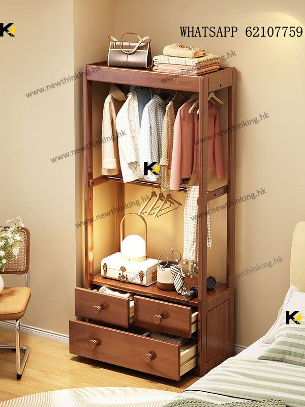 A&1662實木衣櫃 衣帽架 掛衣架 落地置物架 收納櫃 儲物櫃 抽屜櫃 櫃桶櫃 多顏色選擇衣櫥 雜物櫃
