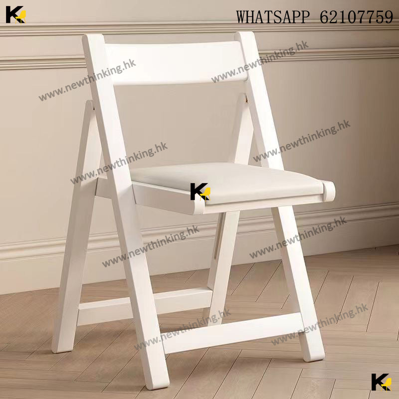 A&1687免安裝折疊實木餐椅 靠背椅 軟包椅子 折疊椅 摺椅 凳子 家用便捷省空間椅子多顏色選擇