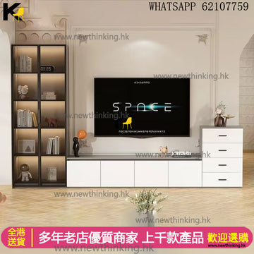 A&amp;1716 Solid Wood TV Cabinet with Tempered Glass, Combination Cabinet, Drawer Cabinet, Bookcase, Glass Display Cabinet, TV Stand, Floor Cabinet, Background Wall Cabinet, TV Cabinet - Brand New, Delivery Included