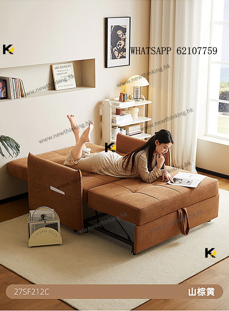 A&1731布藝梳化床 單人梳化 雙人沙發床 多顏色選擇 多功能折疊沙發床 推拉梳化床小戶型專用