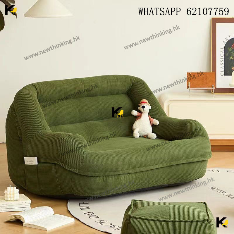 A&amp;1775 Beanbag Sofa (Single/Double Seat) - Small Sofa with Corduroy Fabric - Cozy Sofa