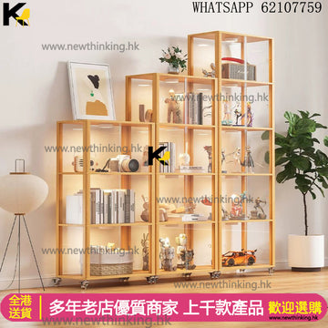 A&1793實木展示櫃 兩色可選 移門櫃 趟門櫃 透明櫃 手辦櫃 書櫃 積木櫃 樂高櫃 陳列櫃 亞克力櫃子 非玻璃櫃 三面透明櫃 推拉門模型櫃 收納櫃 儲物櫃