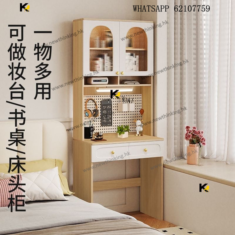 A&5217實木書枱 書桌 電腦桌 化妝桌 梳妝枱 床頭櫃 書櫃書檯一體 組合枱