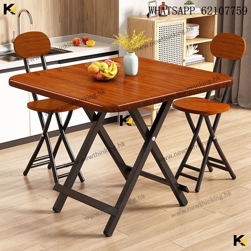 A&1833折疊餐枱餐椅 方便收納 圓枱 方枱 摺枱 家用便捷餐桌 食飯枱 吃飯桌子 正方形 圓形 折疊椅子 實用實惠桌椅 一桌四椅全新包送貨