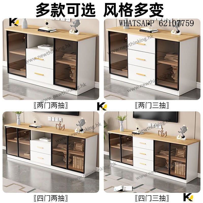 A&1858 newthinking電視櫃玻璃門 多顏色選擇 實木電視機櫃 落地櫃 TV櫃 儲物櫃 收納櫃 地台櫃 按壓開門 雜物櫃 抽屜櫃全新包送貨