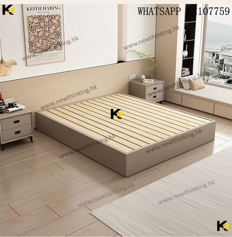 A&1866可訂造尺寸實木無床頭榻榻米儲物床 油壓床 液壓床 雙人床 高箱床 收納床 氣壓床 單人床 三呎床 四呎床 五呎床 Queen size bedKing size bed#Bed#Hydraulic bed#newthinking